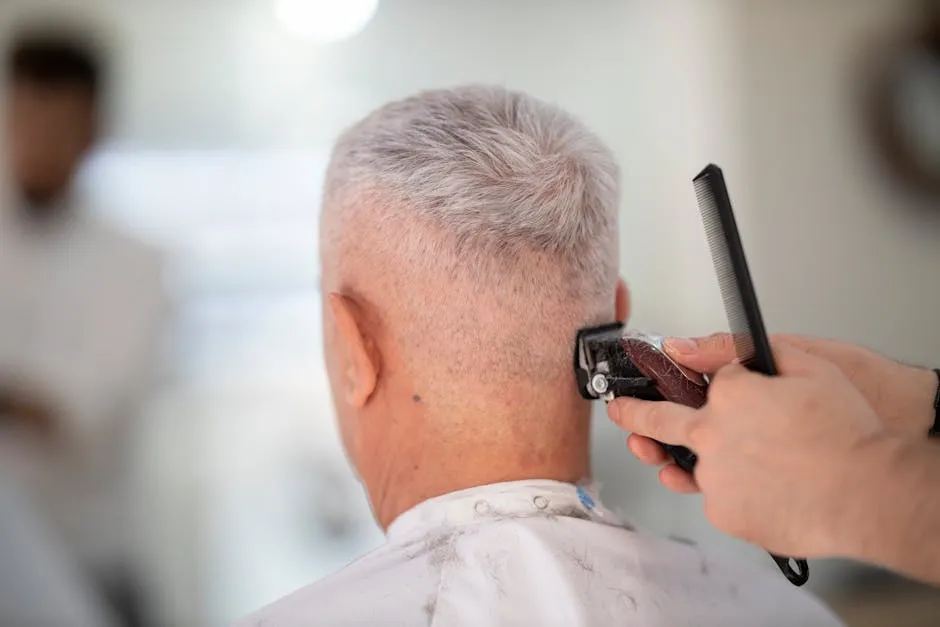 Barbier neemt de tijd voor een precieze knipbeurt